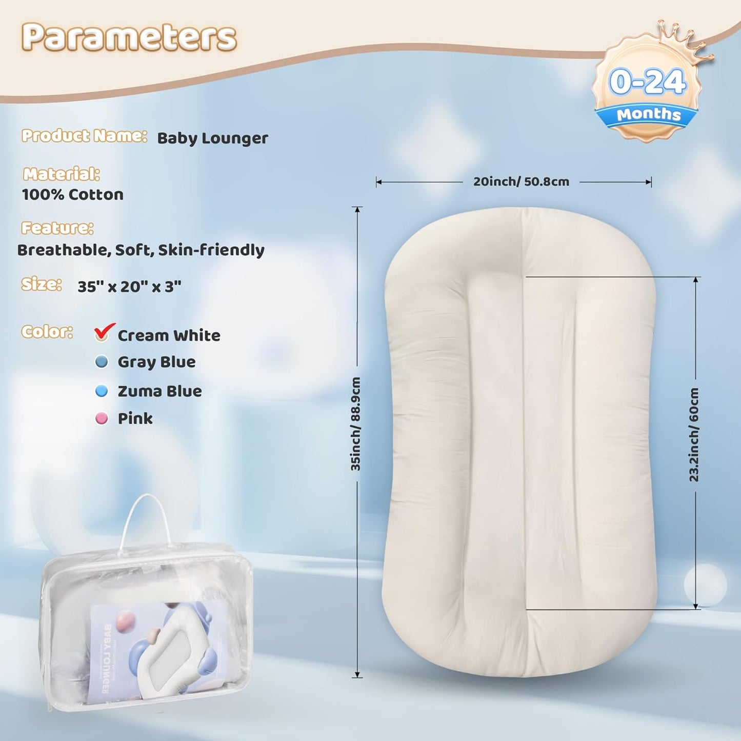 Premium Marshmallow Soft Baby Lounger